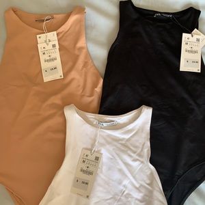 NWT Zara High Neck Bodysuits